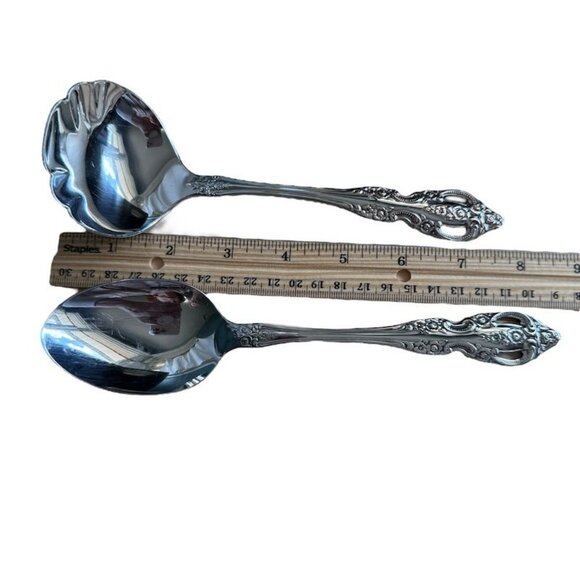 6 Pc Serving Set SSS Oneida Pembrooke Renoir Stainless Flatware Vintage - Picture 8 of 10